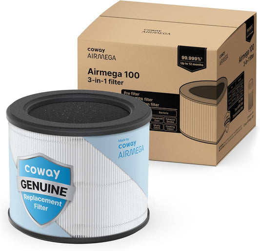 True HEPA Replacement Filter Set for Coway Airmega 100 Air Purifier - Deodorization Included