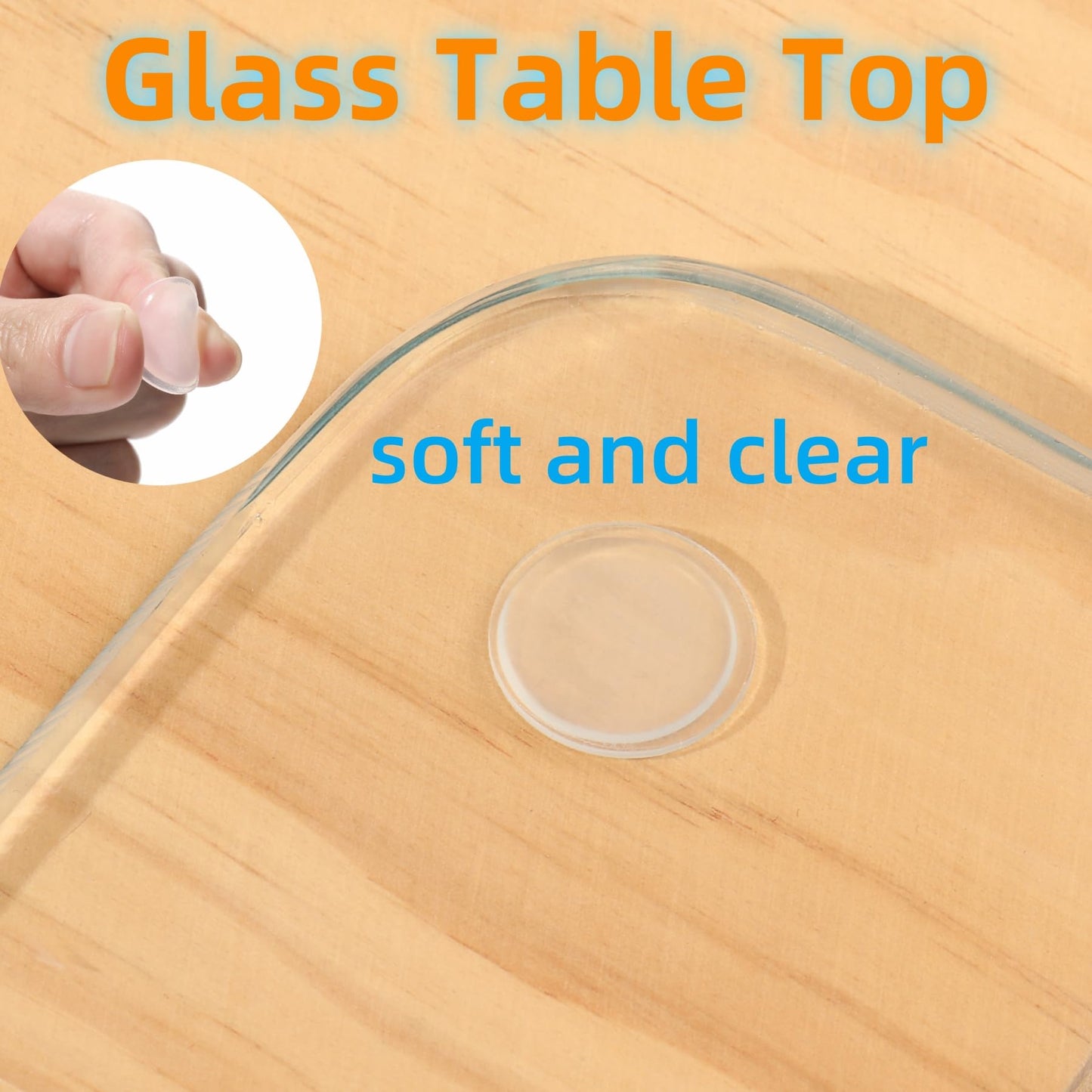 Glass Table Top Anti Slip Pads - Furnigear 3/4" Glass Table Top Bumpers Grippers Non Slip Sticker Self Adhesive Rubber Pad Feet for Cutting Board, Furniture, Laptop, Under Glass - Round Clear 36 Pcs