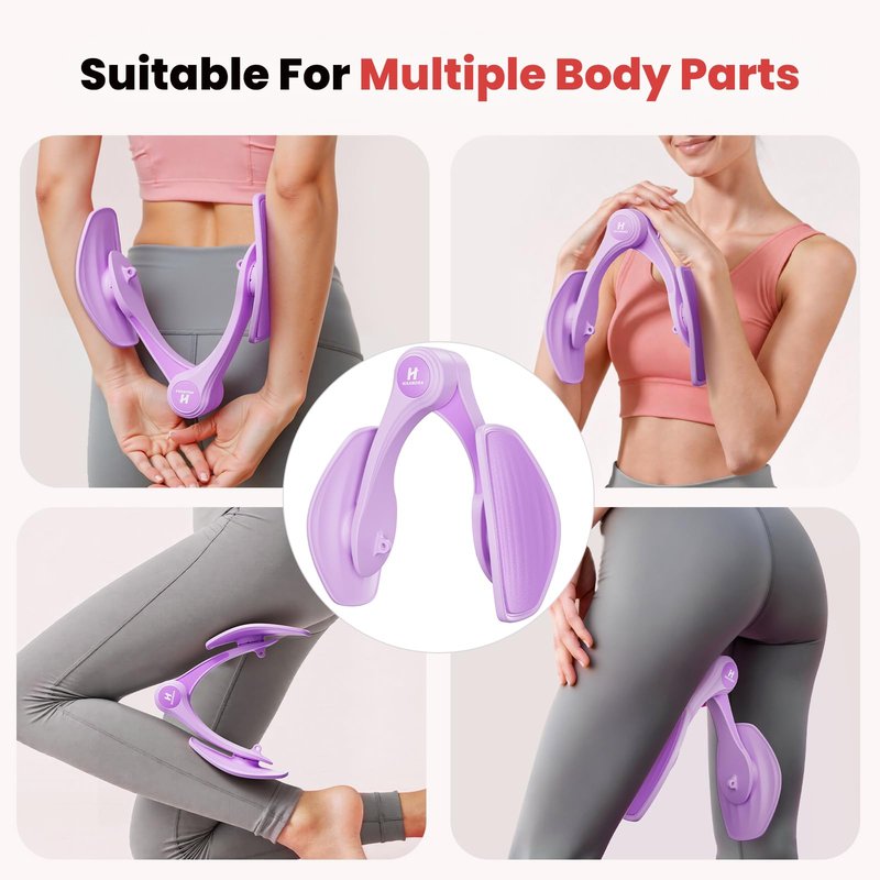 Hikamora Thigh Trainer, Pelvic Floor Exercise Devices for Women, Exerciser, Inner Thigh Exerciser, Workout Equipment for Pelvic Floor Muscle Repair, Thigh Workout Equipment for Home (Purple)