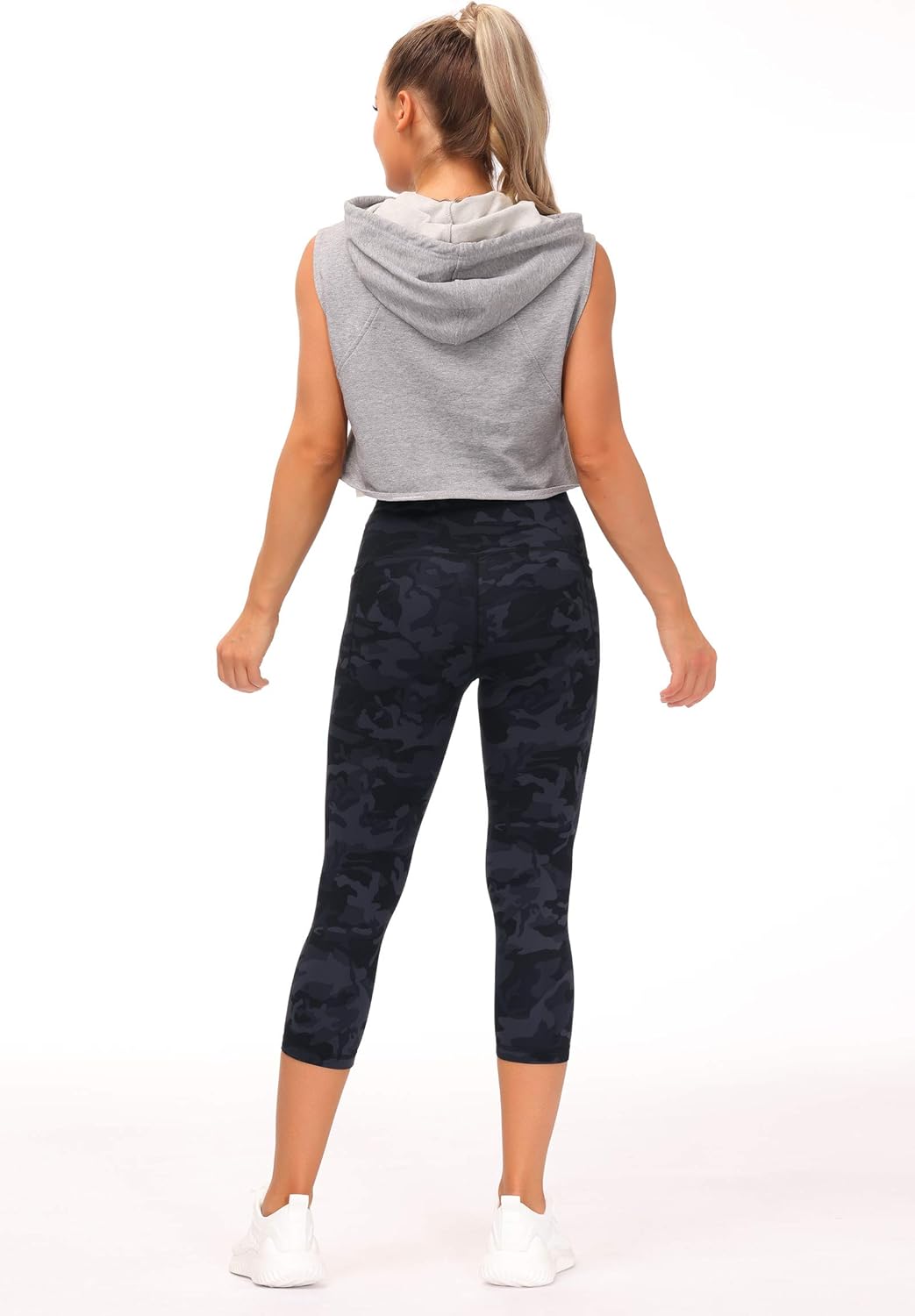 The Gym People High Waist Tummy Control Capris Leggings - Comfortable Fit for Active Women