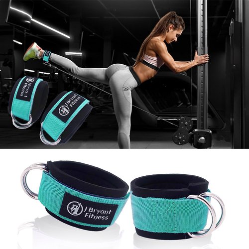 J Bryant Barbell Pad Set - Thick Cushion Hip-Thrusts Pad with 2 Ankle Straps & Carry Bag for Weight Lifting