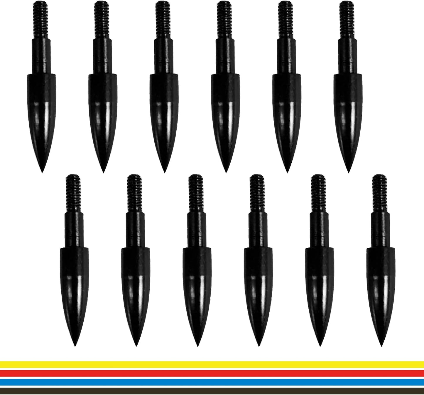 Skiennix Archery Arrow Tips - 12pcs 100/125/150/200 Grain Field Tips | 5/16 Inch Screw-In for Target Practice