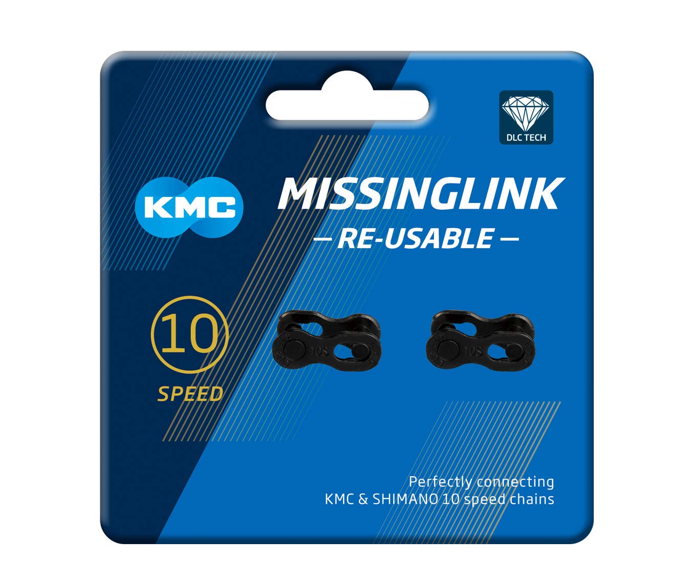 KMC Unisex's 10 Speed DLC MissingLink Joining Link, Black, 2 Pairs