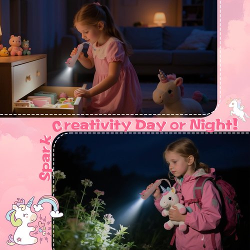 CoolGift Mart Kids Silicone Flashlight, Dimmable Flashlight for Toddlers Kids Boys Girls, Rechargeable Hanging Night Light for Camping, Night Walks and Home Use, Fun Animal Themed Portable Torch