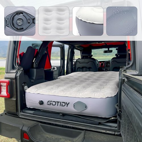 GOTIDY Jeep Mattress with Wireless Air Pump, 10inch SUV Air Mattress Camping Bed for Jeep Wrangler JK JKU JL JLU Unlimited 4 Door Ford Bronco Subaru Forester