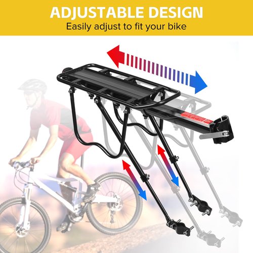 Donext Bike Rack - 110 lbs Rear Cargo Rack Universal for 22-28" Bicycles, Quick Release with Bungee Cord | Bicycle Rear Rack/Bike Cargo Carrier (Black)