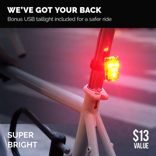 Bike Lights for Night Riding, USB Rechargeable Shark 550R Ultra Bright LED Bike Lights Front and Back Safety Tail Light Included, Bicycle Light Compatible with Mountain, Road, Kids & City Bicycles