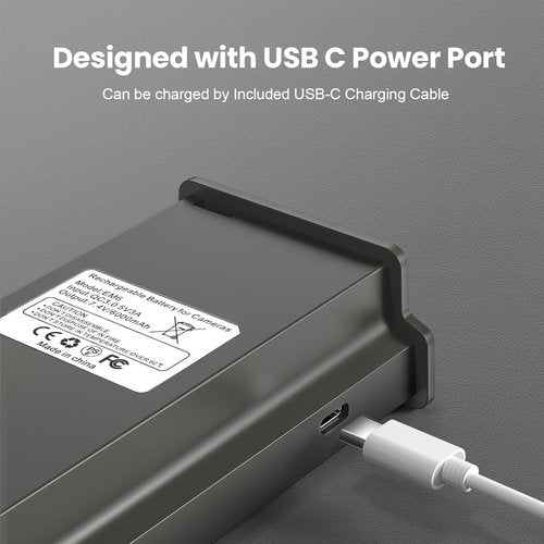 E EGOWAY Rechargeable Battery Pack for Reveal Trail Cameras X, X Pro, X Gen 2.0, XB, SK (6000mAh) – Long-Lasting Power with Type-C Charging Port (EM6)