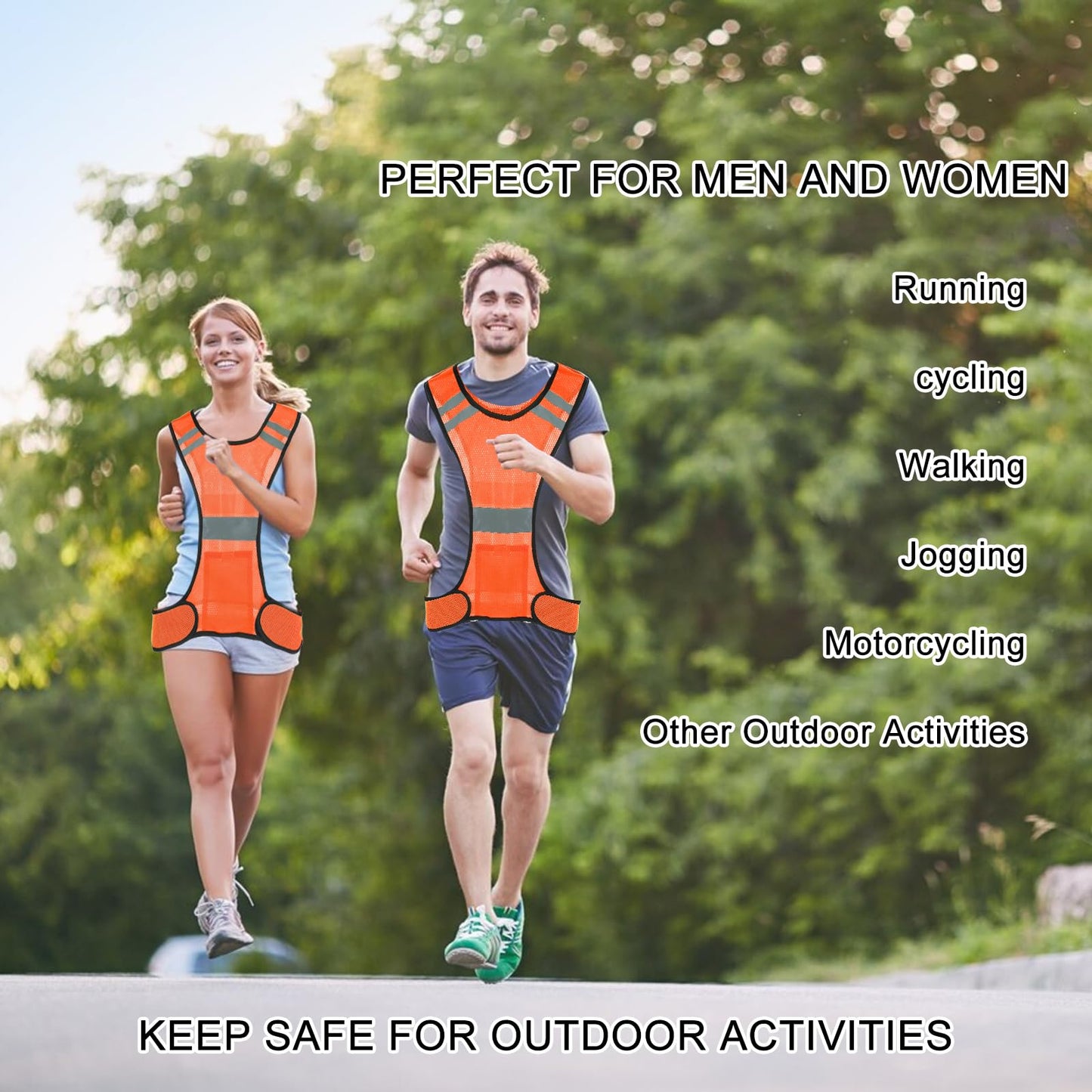 Ptwola Reflective Running Vest High Visibility Running Gear with Large Pocket Night Lightweight Reflective Safety Vest for Women Men Kids Biking Cycling Riding Walking Motorcycle Construction Workers