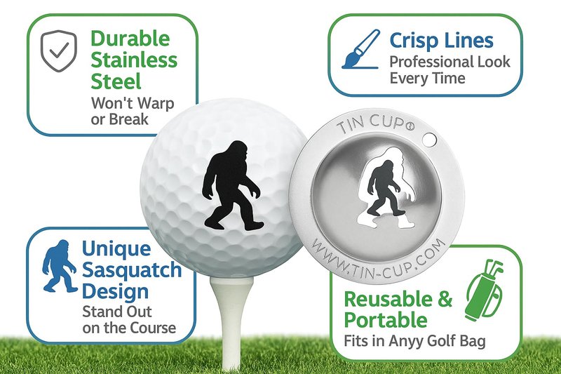 Tin Cup Golf Ball Custom Marker Alignment Tool (Sasquatch)