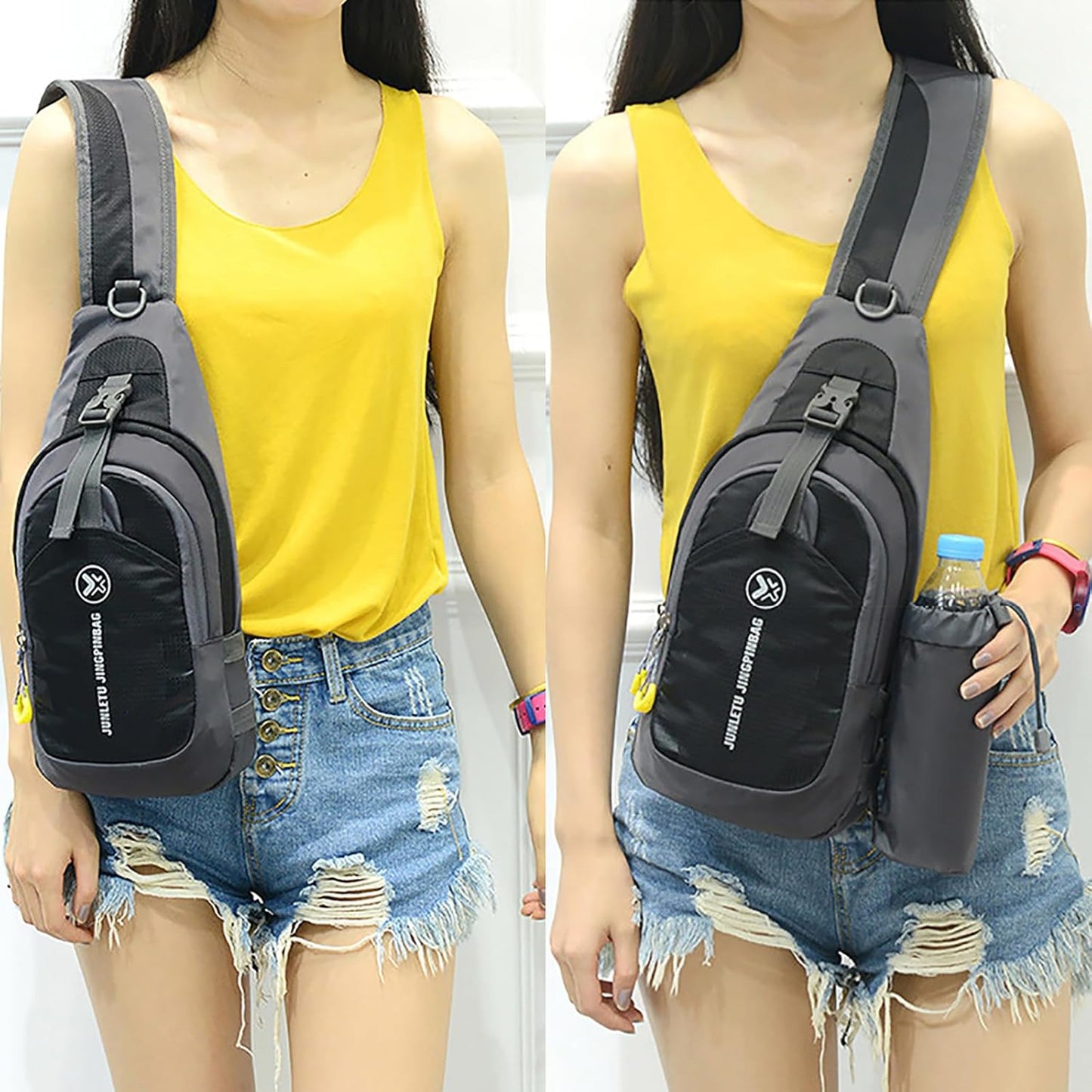 Peicees Crossbody Sling Backpack - Versatile Travel Daypack for Men & Women | Ideal for Gym & Biking