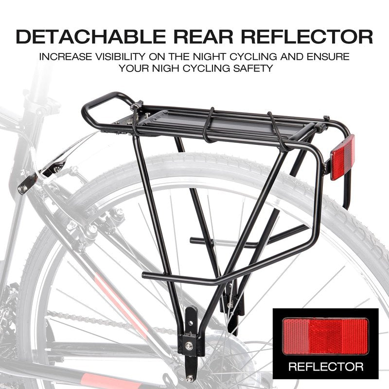 Rear Bike Rack - Bike Cargo Rack for Flat Mount Disc Brake/Non-Disc Brake Mount - Large Capacity Bicycle Pannier Rack (Narrower)