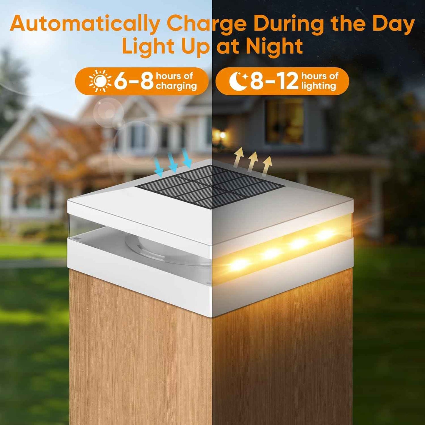 Solar Post Cap Lights - 12 Pack with 72 LEDs, 3 Color Modes, Waterproof for 4x4 Fence & Deck