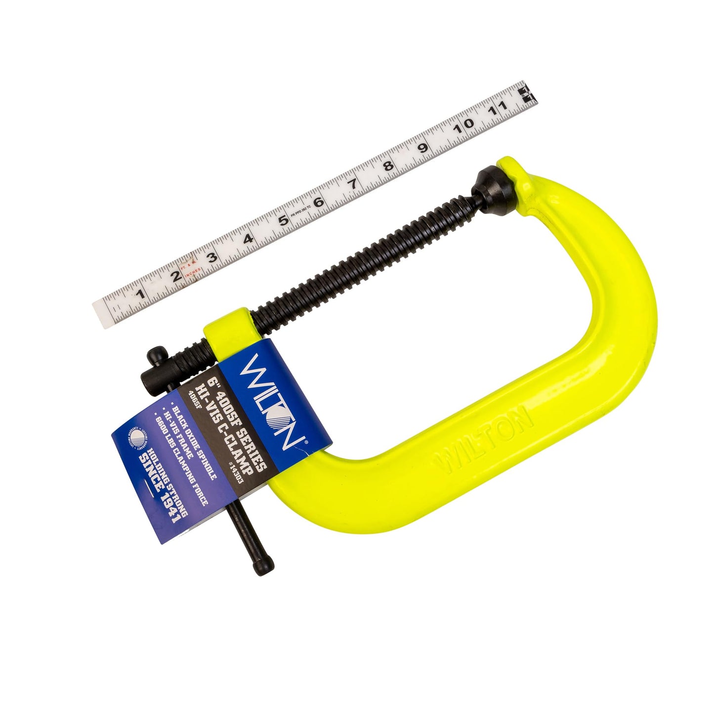 Wilton Hi-Vis C-Clamp, 6-1/16" Opening, 4-1/16" Throat, 6600 Lbs. Clamping Force (Model 406-SF)