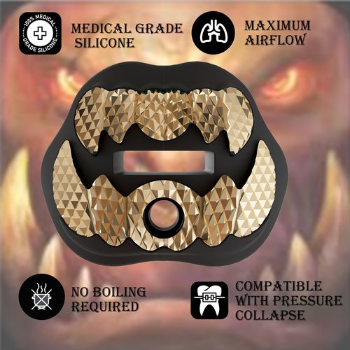 LeCool Football Mouth Guard – Rhombic Chrome Design with Strap – Maximum Protection & Airflow for Youth and Adult Athletes.