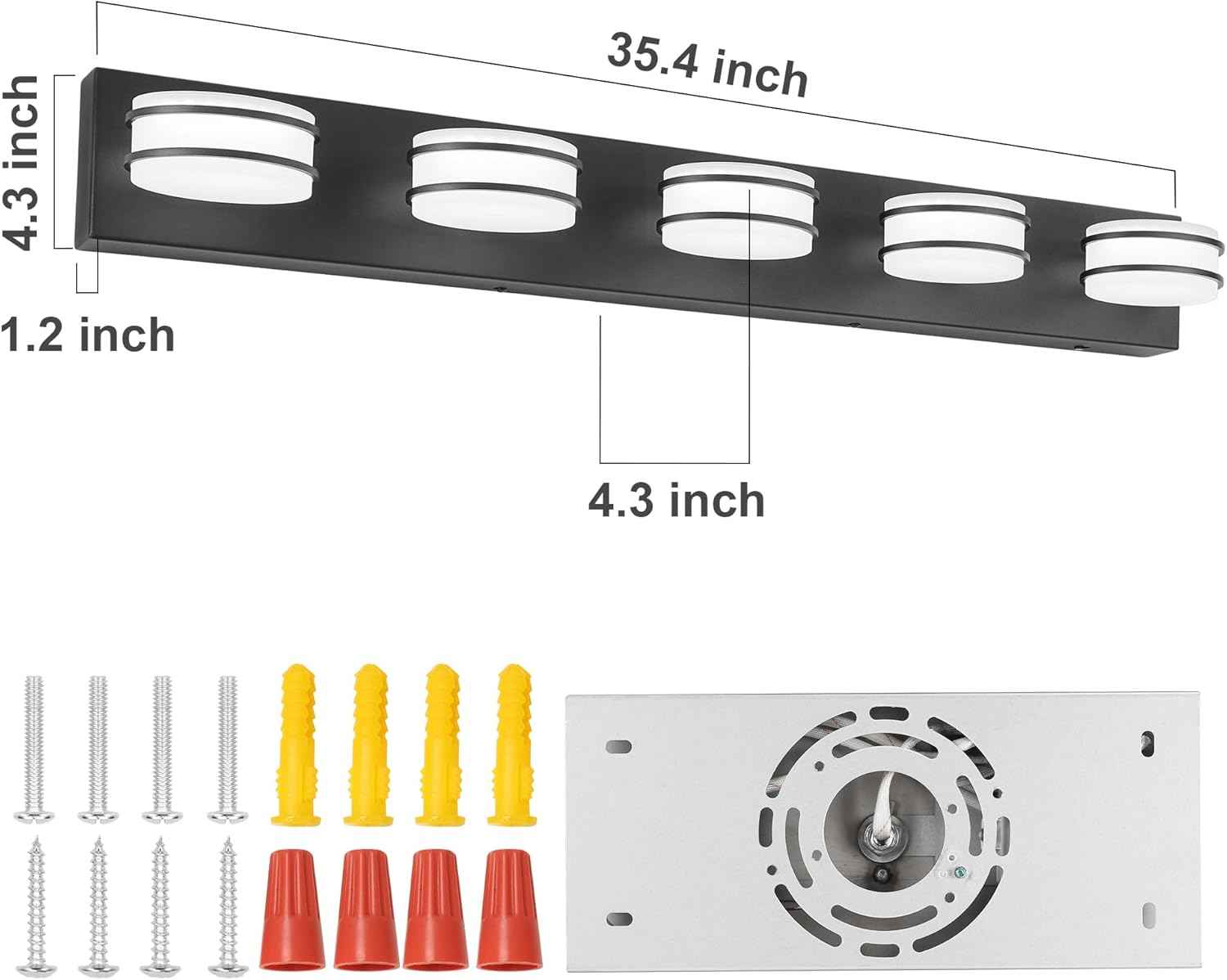 LED Chrome 3-Light Dimmable Bathroom Vanity Light Fixture - Modern Acrylic & Stainless Steel Over Mirror Lighting