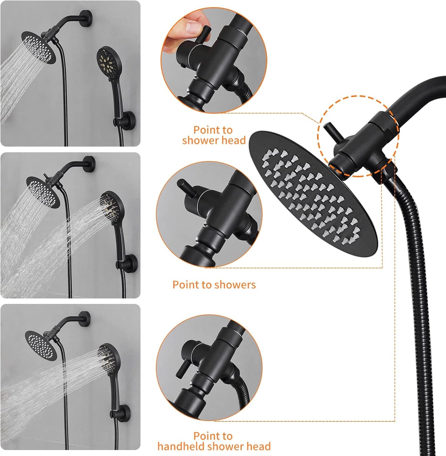 High Pressure 6-Inch Rain Shower Head & Faucet Set with Valve - Modern Bathroom Fixtures