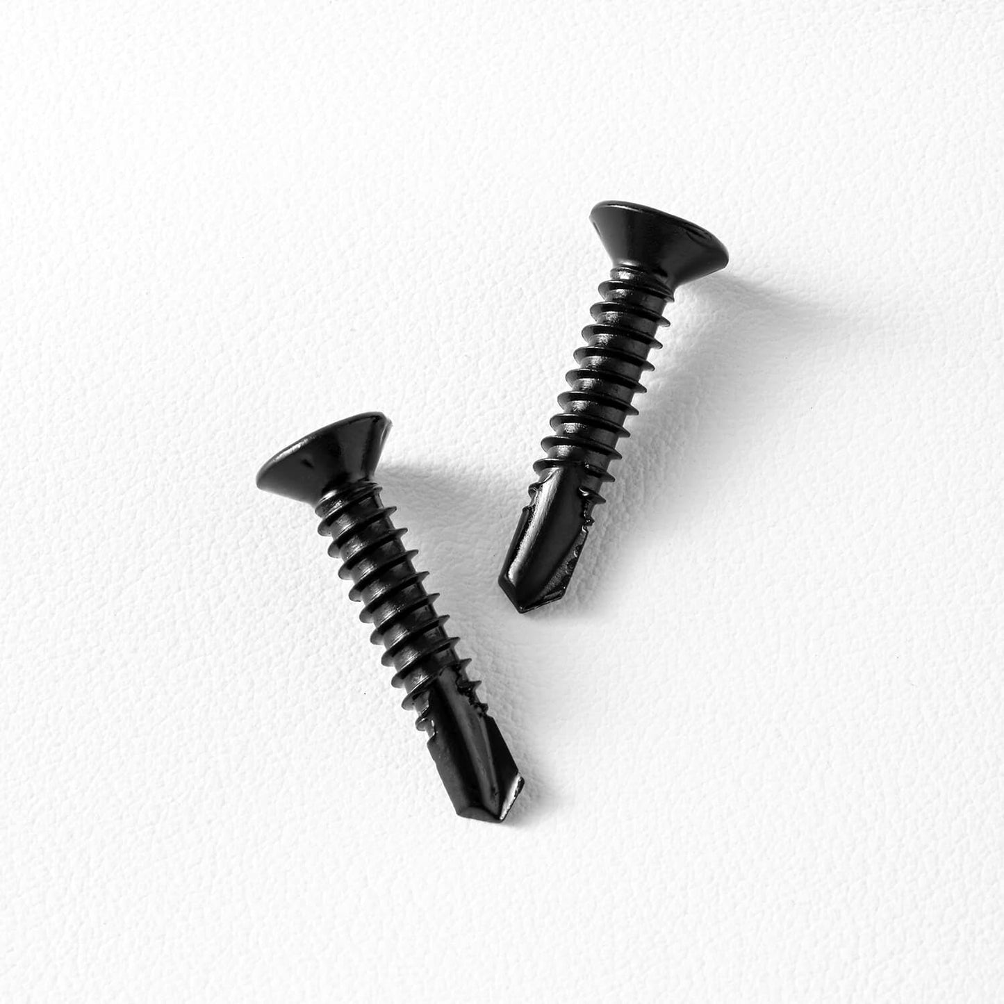 #6 x 1-1/4" (100 Pack) Flat Head Sheet Metal Screws Phillips Drive Fast Self-Tapping Screw Wood Screws, High-Strength 410 Stainless Steel, Black Oxide