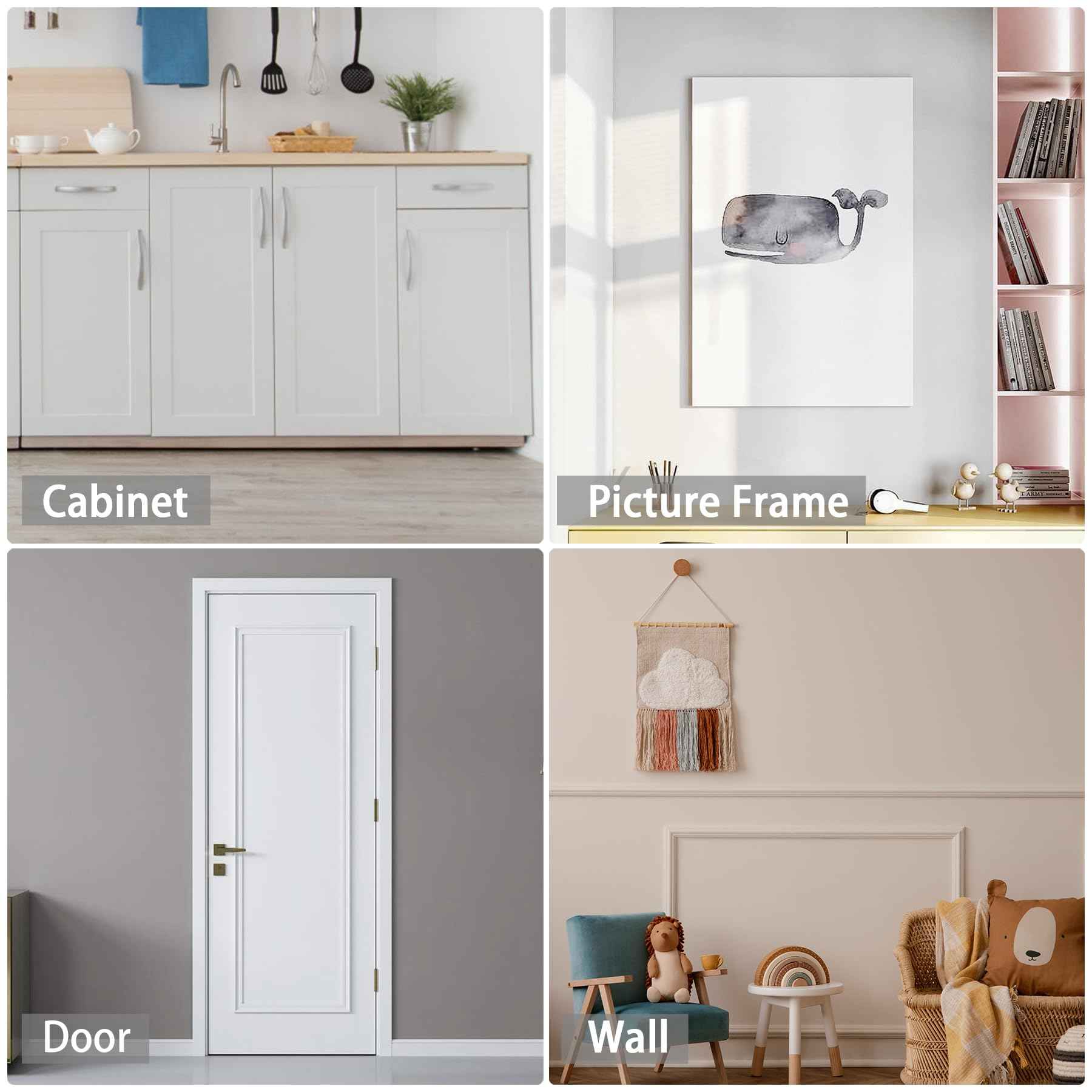 Trimold 118" x 1.5" Lightweight Peel and Stick Chair Rail Molding, Flexible Accent Wall Trim for Home Decoration & Protection