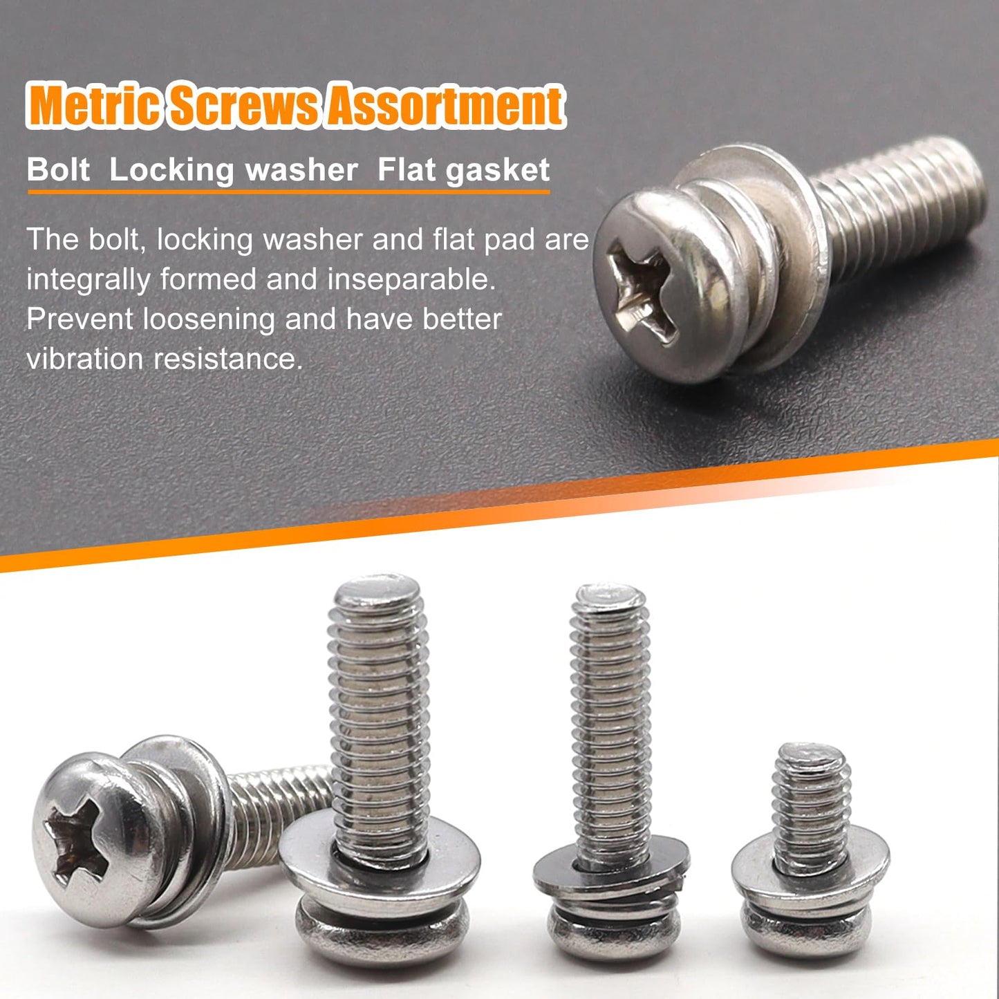 weideer 500Pcs Nut and Bolt Assortment Kit,M2 M2.5 M3 M4 M5 Machine Screws, 304 Stainless Steel Combination Screws for Electronics,Motorcycle,DIY Projects K-188