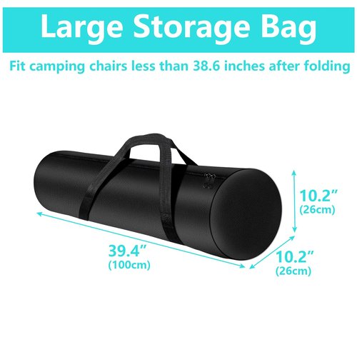 Kovshuiwe 2 Pack Replacement Bag 39.4 Inch for Camping Chair, Large Folding Chair Carry Bag Nylon Storage Tent Bag with Handle Strap for Travel Outdoor Camping Sports-39.4x10x10inch(Only Bag)