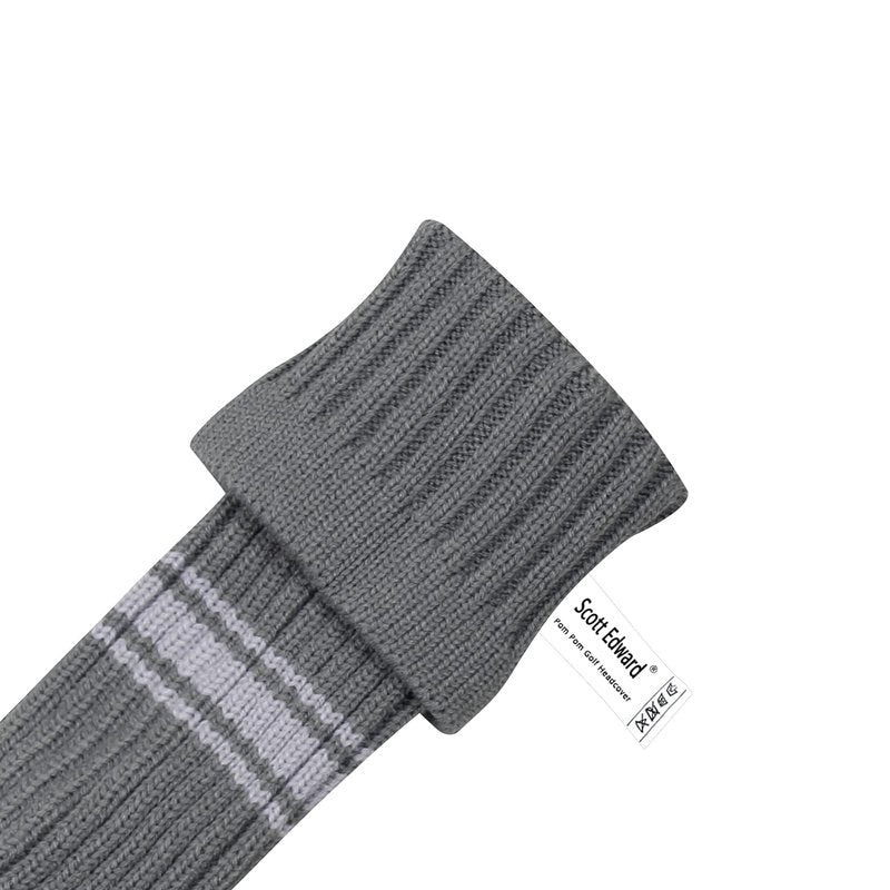 Scott Edward Knit Golf Head Covers for Woods Set of 3 Fits Well Driver(460cc) Fairway Wood and Hybrid(UT) The Perfect Change for Golf Bag (Grey Argyles)