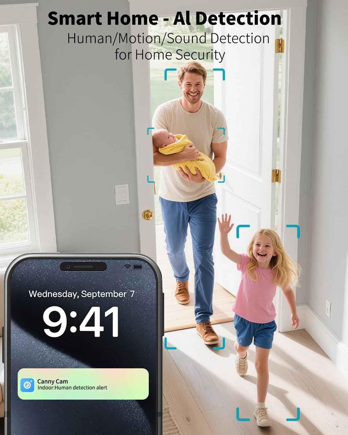 VIMTAG 2.5K Indoor Security Camera with 360° Pan & 2-Way Audio - Pet & Baby Monitor with AI Detection & Night Vision