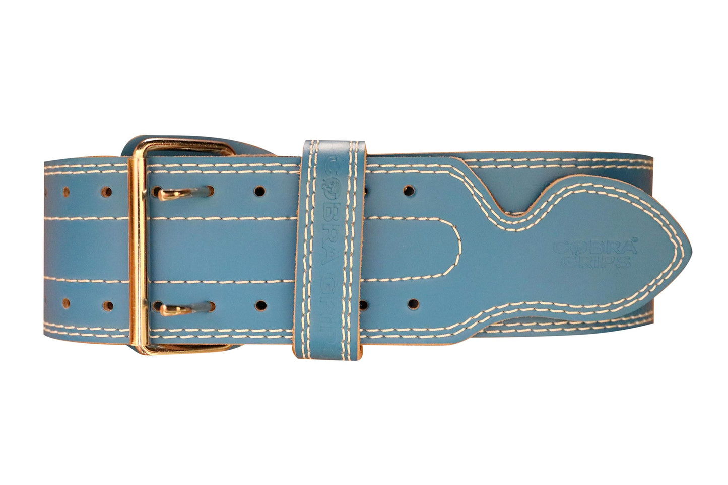 Weight Power Lifting Belt 4” Wide Cobra Grips Best Premium Genuine Leather Belt for Men & Women Adjustable Weightlifting Back Support (Cyanic Blue, Medium 32"-40")