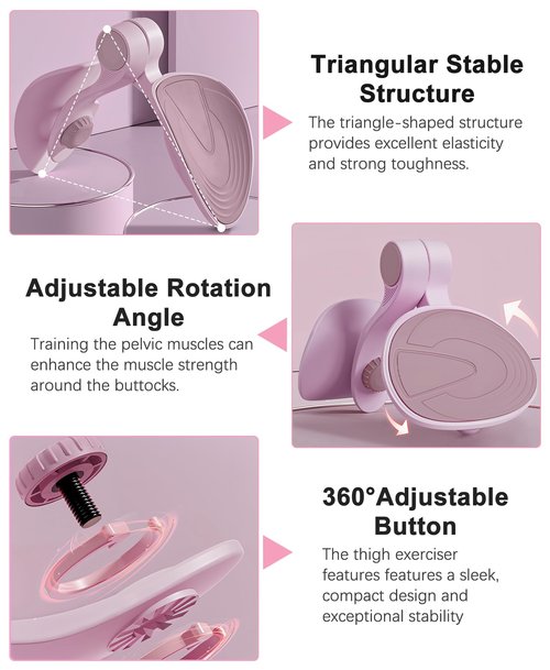 Kegel Exerciser, Pelvic Floor Muscle Exercise Devices for Women, Inner Thigh Exerciser Leg Workout Equipment Thigh Trainer for Male Hip Trimmer Inner Thigh Toner Workout (Pink)