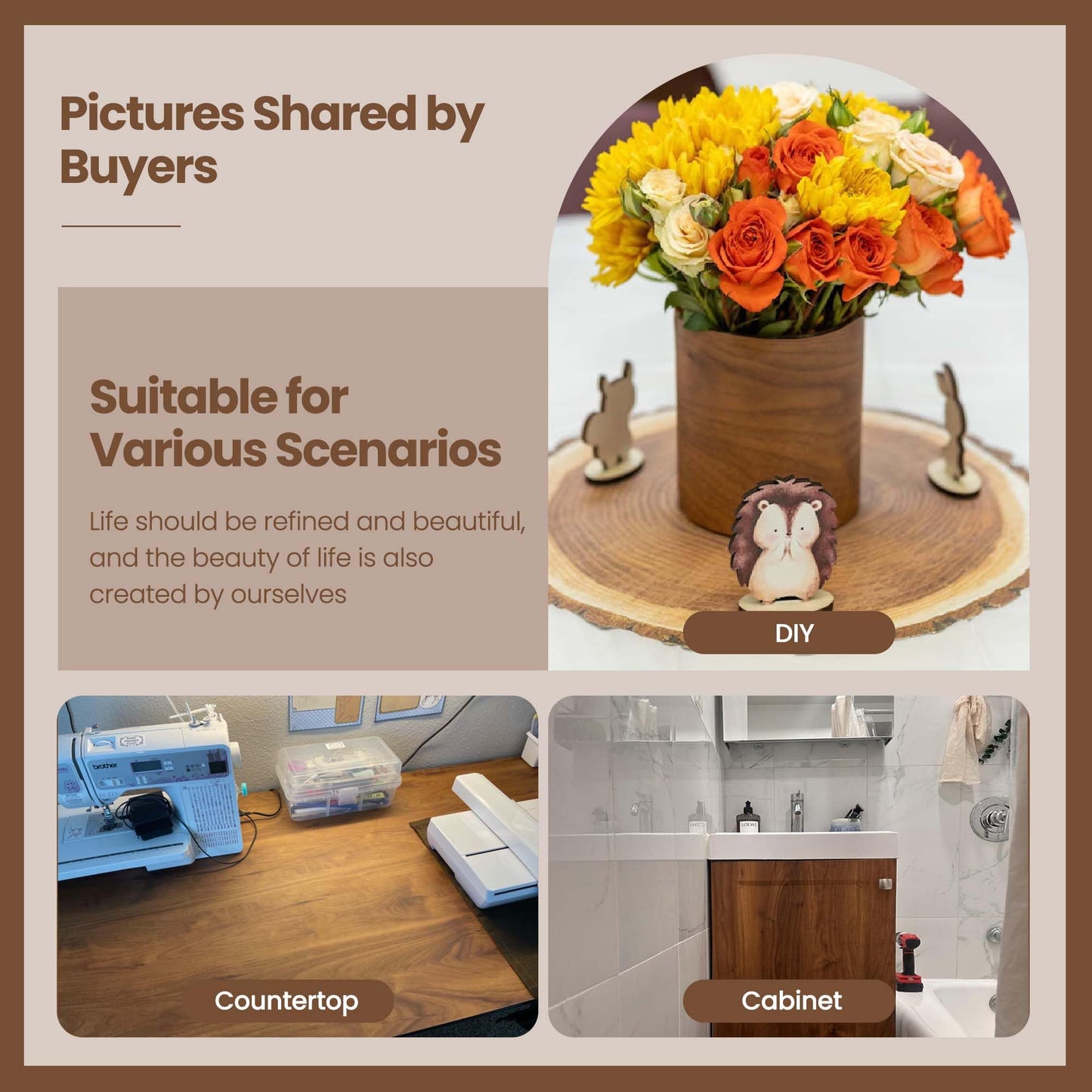 Wood Contact Paper with Tools, Peel and Stick Wallpaper Thicken for Countertops, Vintage Wood Grain Wallpaper Waterproof, Natural Wood Sticker Self-Adhesive Removable Vinyl Film 15.7 in X 118 in