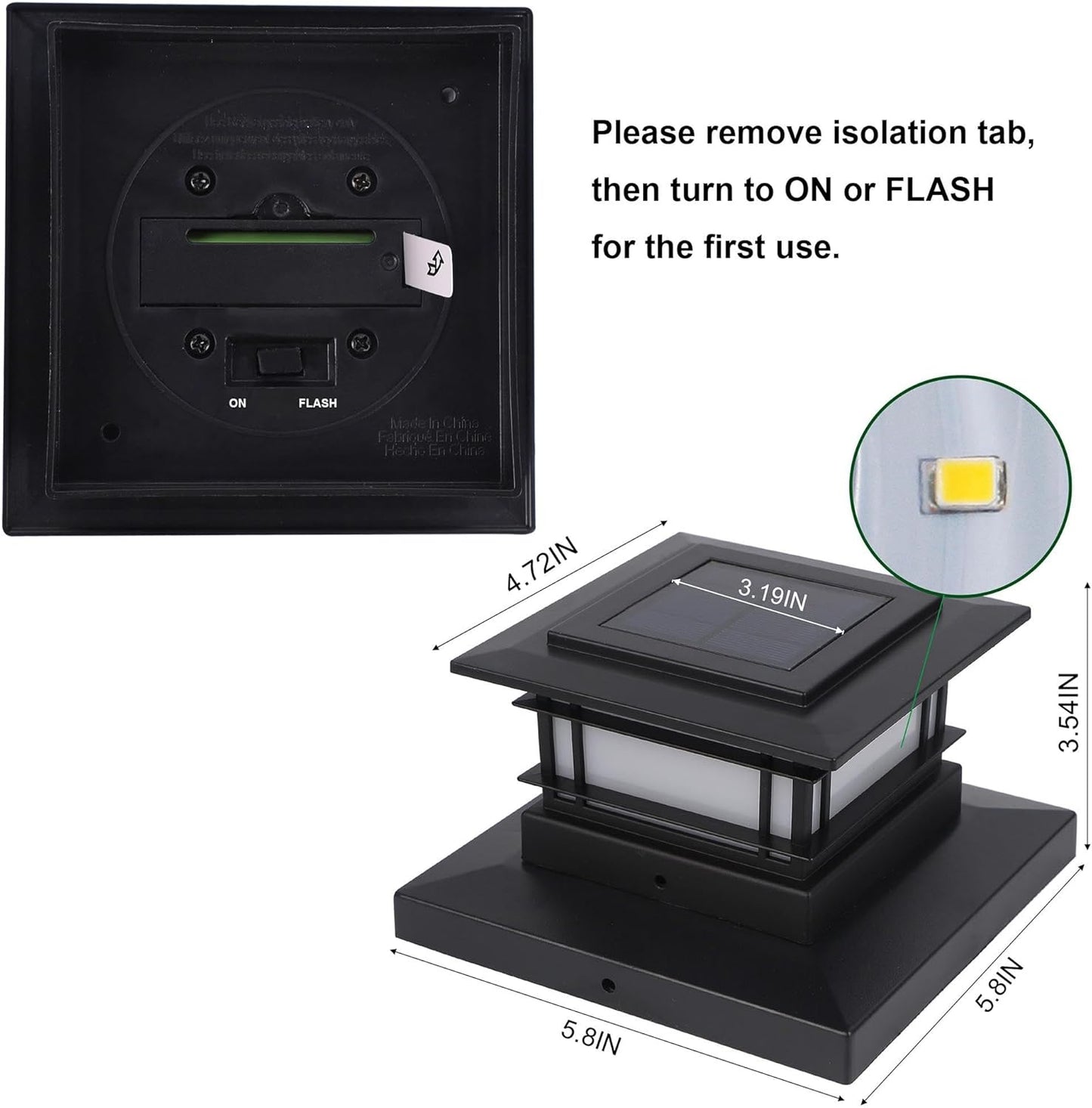 Solar Post Cap Lights - 6 Pack Outdoor Fence Lights for 4x4, 5x5, 6x6 Posts - Bright Warm White LED Decor for Garden & Patio