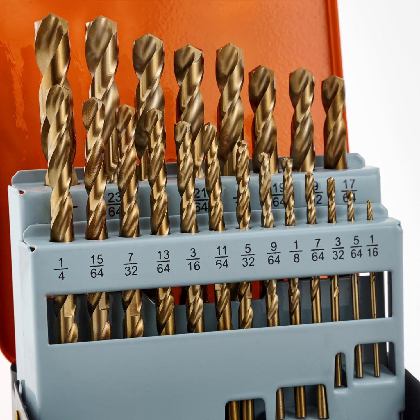 29-Piece High Speed Steel Drill Bit Set with Metal Indexed Case - 135° Tip for Wood, Plastic & Stainless Steel