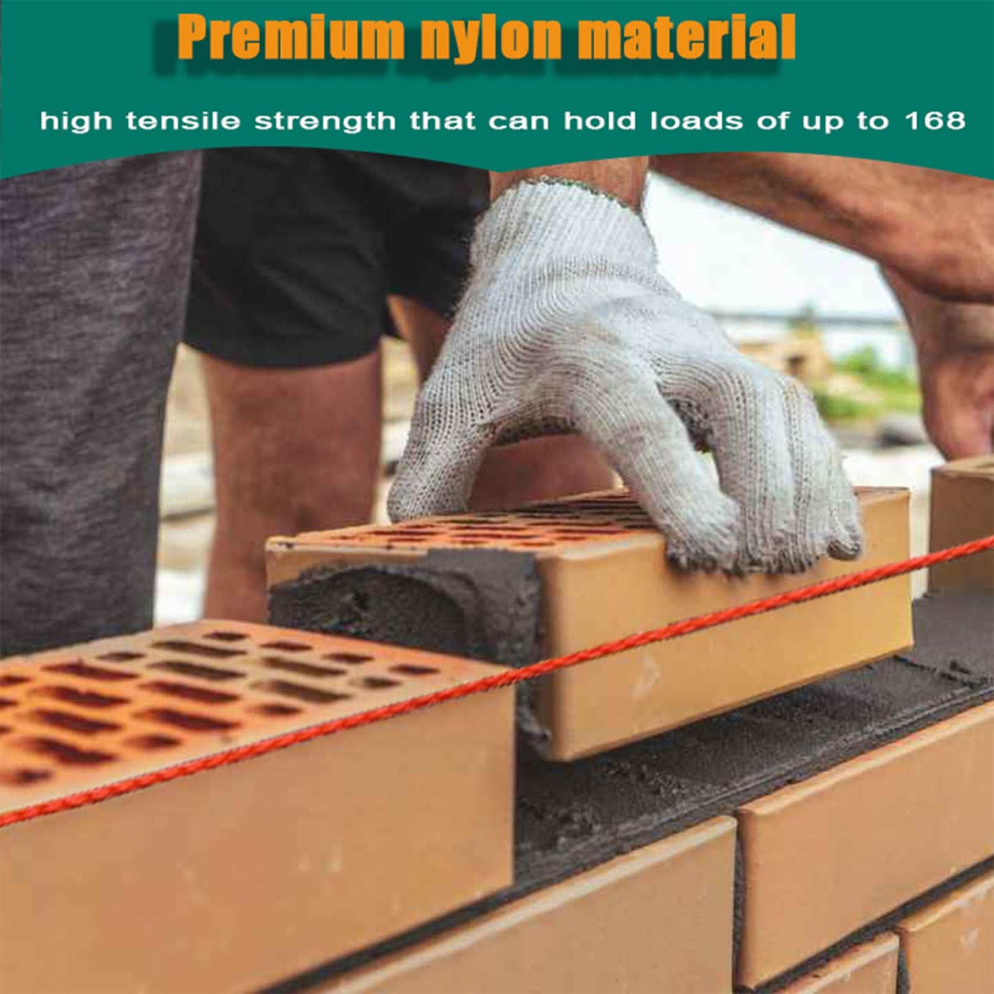 Reloadable Line Reel,Mason Line String line with Handle, 600 Ft Length Nylon Twine,18 Braided Nylon String for Gardening Or Masonry Tools,Outdoor Kite,Twine String for Gardening Fluorescent Yellow