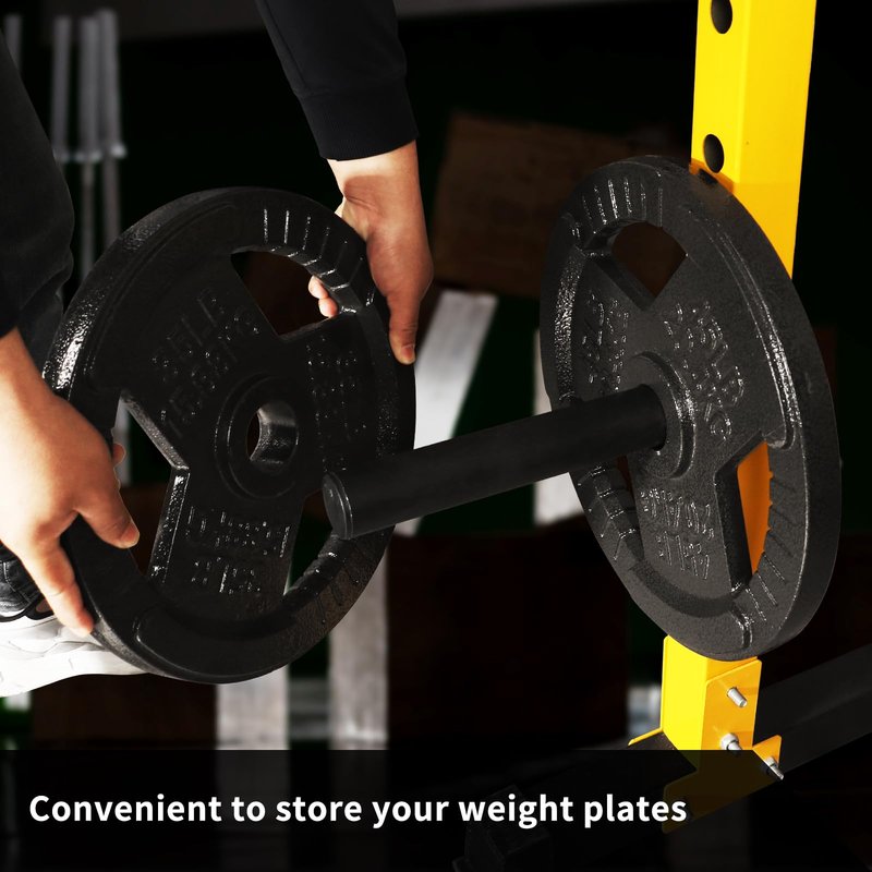Weight Plate Holder Power Rack:1Pair Olympic Plate Storage for Squat Rack Attachment- 2inch Plates Holder for Power Cage Rack