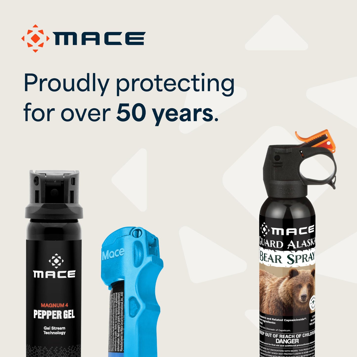 Mace Pepper Spray - Triple Action Pocket, 3-in-1 (OC, Tear Gas, UV Dye), Max Police Strength, 0.42 oz, 10 Feet Range, Flip Top Safety Cap, Self Defense Pepper Spray for Women & Men - Blue