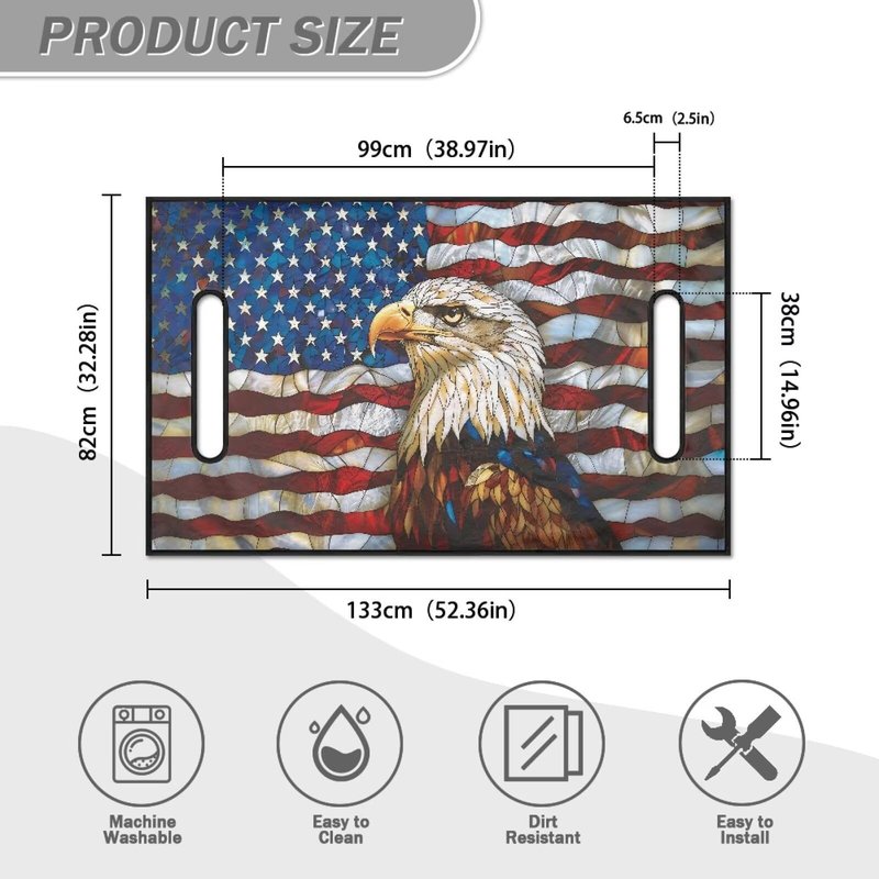 Tomeusey Golf Cart Seat Covers Cooling, American Flag Eagle Pattern Universal Golf Cart Seat Protector for 2-Person Seats Golf Carts