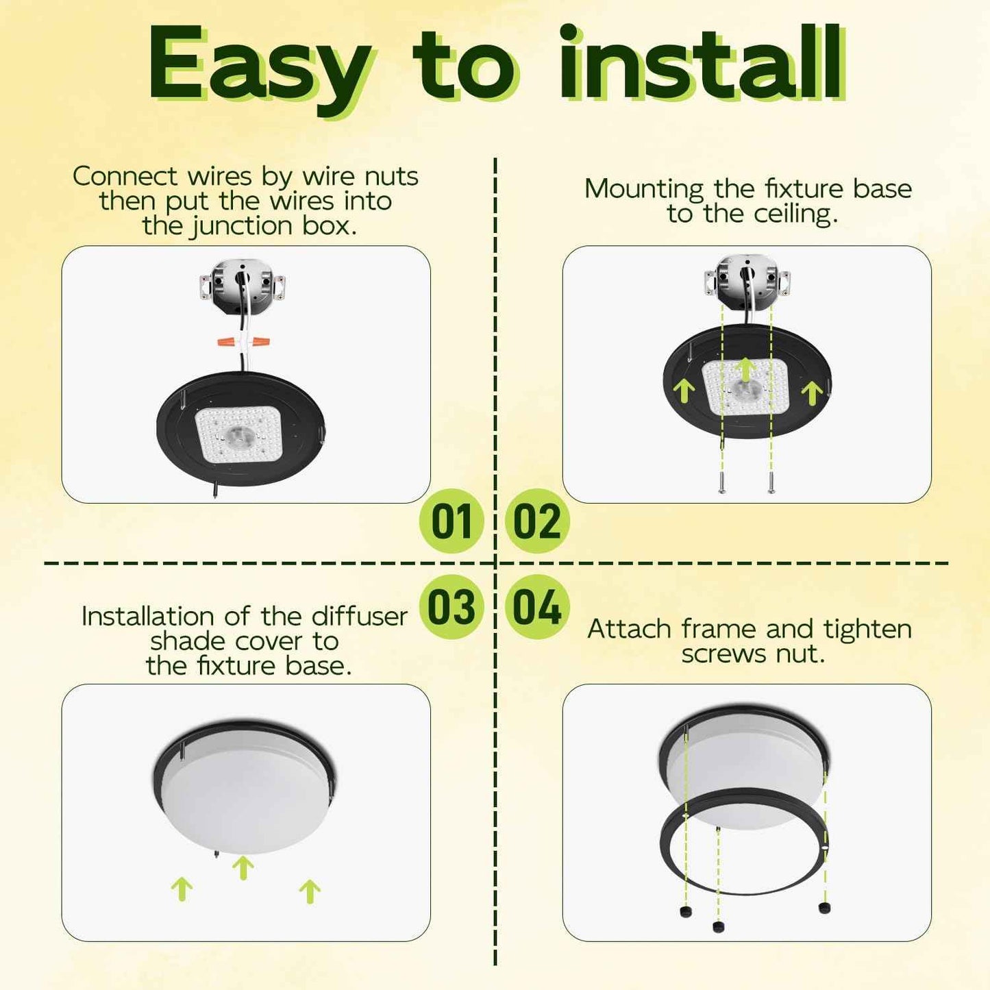 Adjustable 13-Inch Gold LED Flush Mount Ceiling Light Fixture - Dimmable 2700K-5000K for Hallway, Bathroom & Kitchen (2-Pack)
