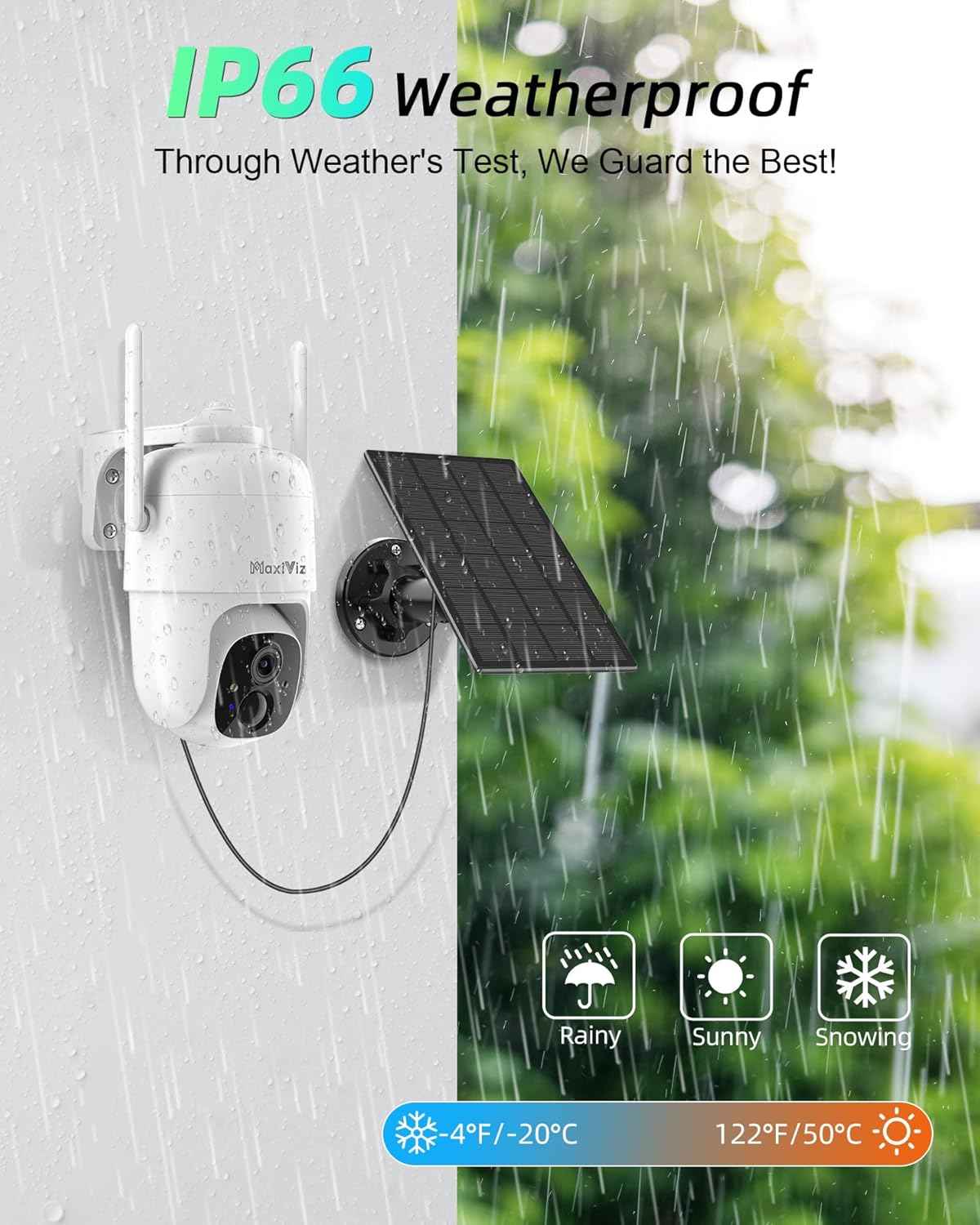 Wireless Solar Security Camera - 360° Outdoor Surveillance with AI Motion Detection, 2K Night Vision & Two-Way Talk