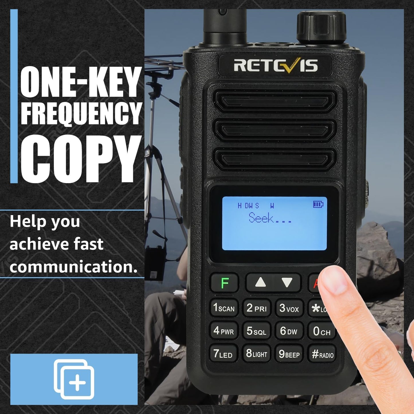 Retevis RA89 Ham Radio, Dual Band Handheld Radio, IP68 Waterproof Two Way Radio, 2500mAh USB-C Rechargeable, Chirp, Flashlight, Long Range Walkie Talkies for Hunting, Emergency Rescue, Survival