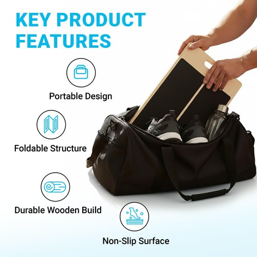 Uwaomah Slant Board for Calf Stretching – Adjustable Wooden Calf Stretch Board, Calf Stretcher & Squat Wedge
