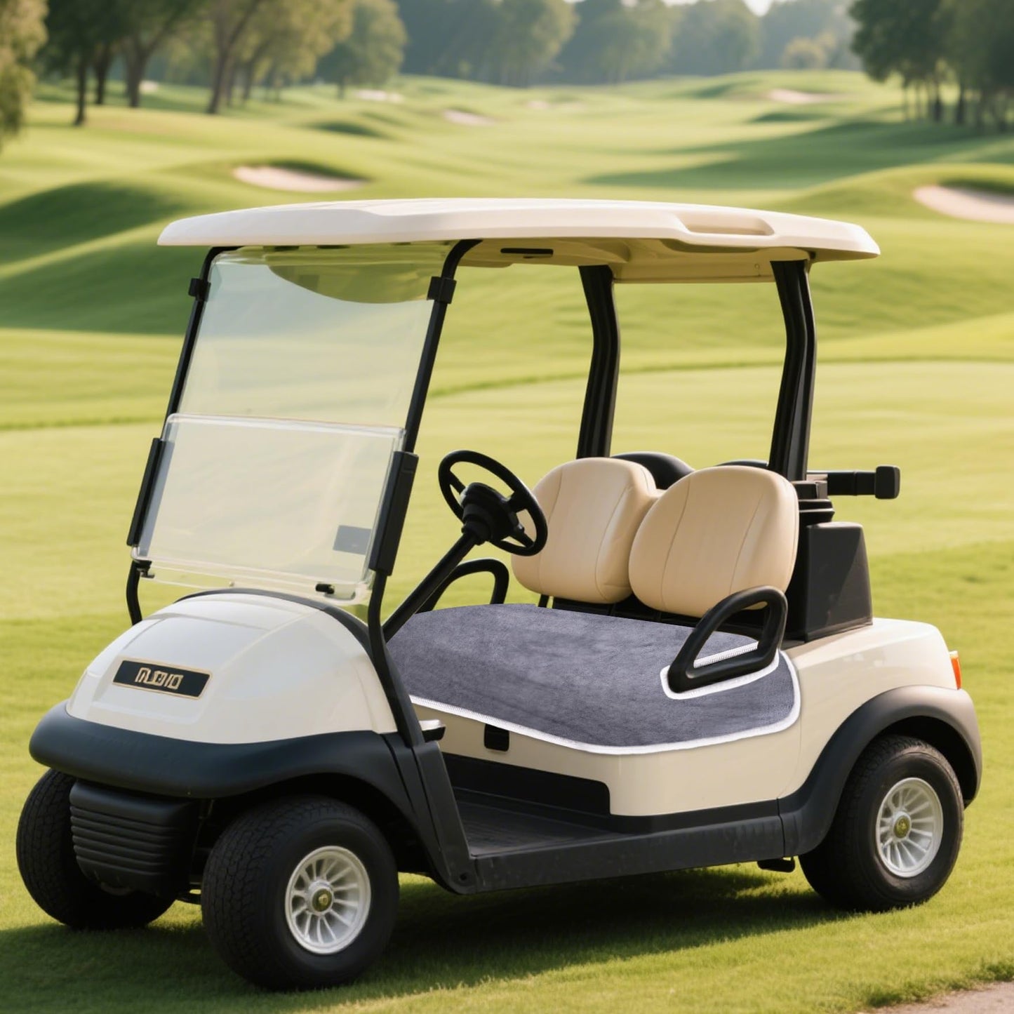 Klmnop Golf Cart Seat Covers, 100% Microfiber Golf Cart Seat Towel Blanket Soft and Comfortable, Universal Fits EZGO Club Car, Yamaha and More 2-Seats Cart 51''x 31''(Darkgrey)