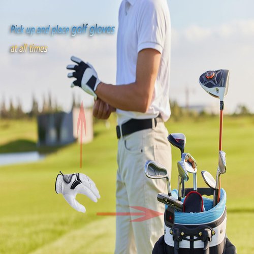 ACCTOLF Golf Glove Holder with Adhesive, Sticky Golf Glove Grabber Holder for Golf Bag, Hook and Loop Money Clip, Golf Accessory for Men and Women