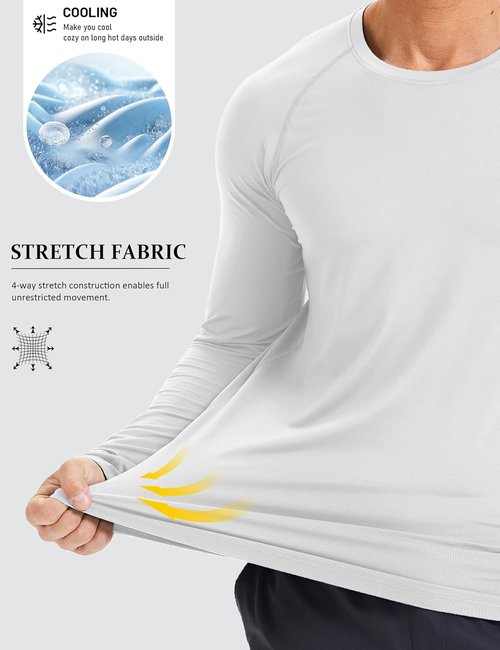 MAGCOMSEN Men's Sun Protection Shirt - UPF 50+ Long Sleeve Dry Fit for Athletic Fishing & Running