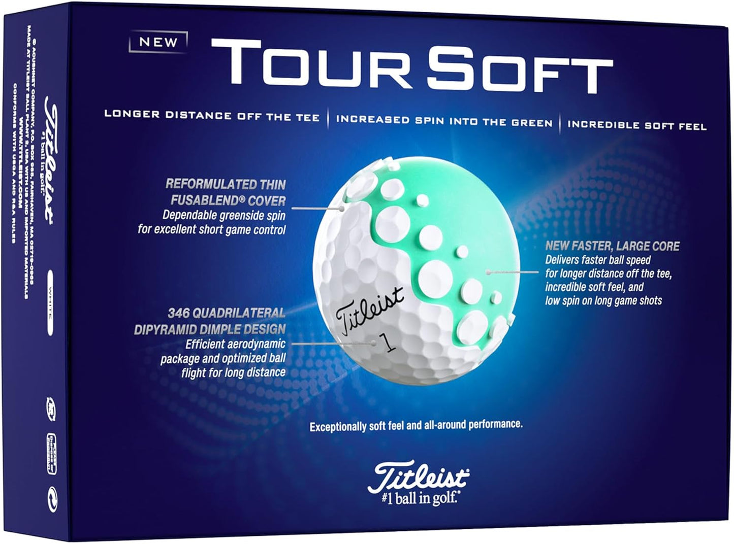 Titleist Tour Soft Golf Balls - Enhanced Feel & Distance | Prior Generation, White