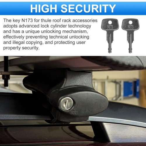 Hugexpen N173 Key Replacement for Thule Rack Core, Key Cylinder for Bike Rack Lock, Roof Cargo Lock, Roof Rack Locks, Cross Bars, Towers, Ski Rack Etc