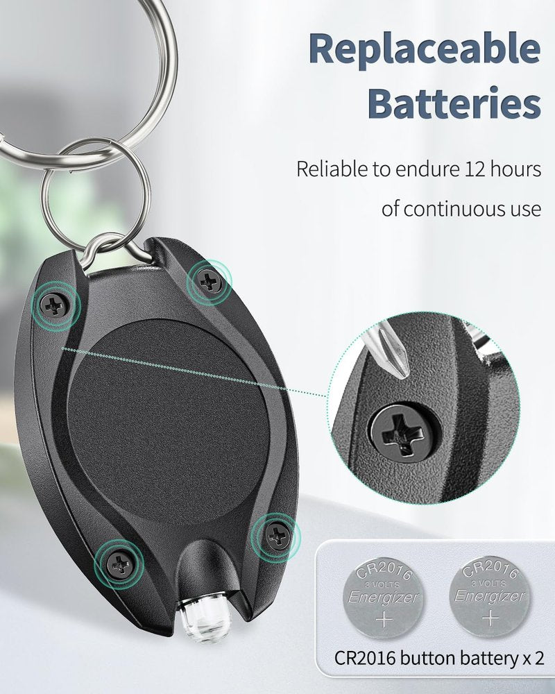 Uniclife 10 Pack LED Keychain Flashlight Mini LED Keychain Light 14 Lumen Portable Ultra Bright Battery Powered Key Ring Torch for Outdoor Camping Party Hiking and Emergency Lighting