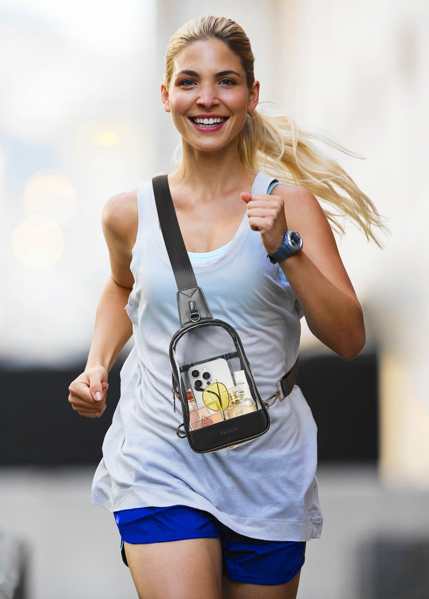 Shrrie Clear Bag for Stadium Events Transparent Crossbody Sling Bag for Women & Men - Stadium Approved, Concerts & Sports