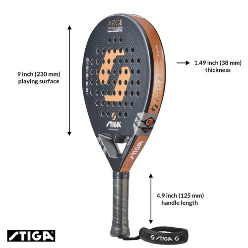 STIGA ARC 2 Padel Racket with Generous Face - Black/Chrome