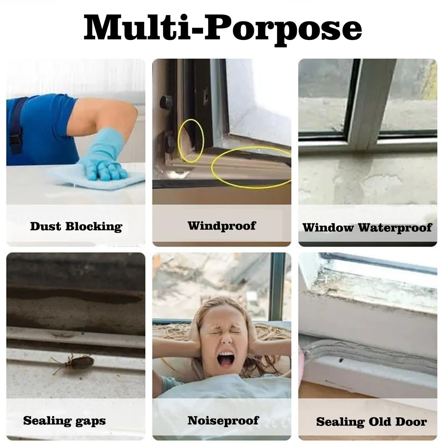 Silicone Seal Weather Stripping Tape 16.5 Feet Strip Bottom Draft Insulation Stopper Tape Weatherproof Soundproof for Door or Window Bathroom Shower Glass Gaps(45mm*5m)