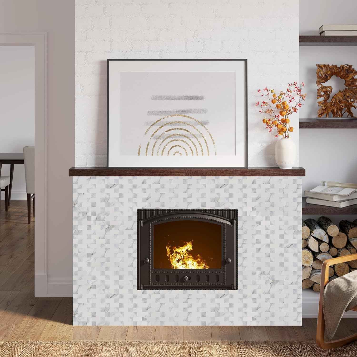 Stainless Steel Peel and Stick Backsplash Tiles - 20 Sheets, 12''x12'' for Kitchen & Bathroom